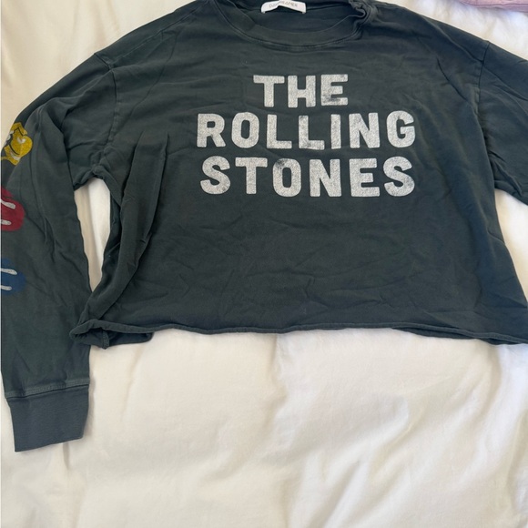 Daydreamer La Tops - Daydreamer LA - The Rolling Stones Women's Long Sleeve Tee - Charcoal